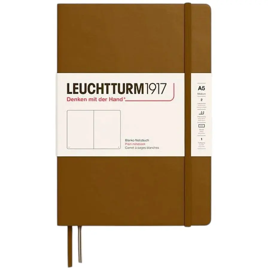 Блокнот Leuchtturm1917 Середній М'яка обкладинка Spice Brown Чисті аркуші (372210)