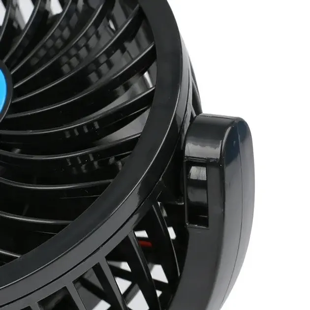 Двойной портативный настольный мини вентилятор Portable Fan F30 автомобильный USB 8-15Вт 360° Черный - фото 3