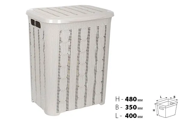 Корзина для белья Violet House 0419 Вязание Cappuchino, 45 л, бежевая (0419 Вязание CAP с/к 45 л) - фото 3