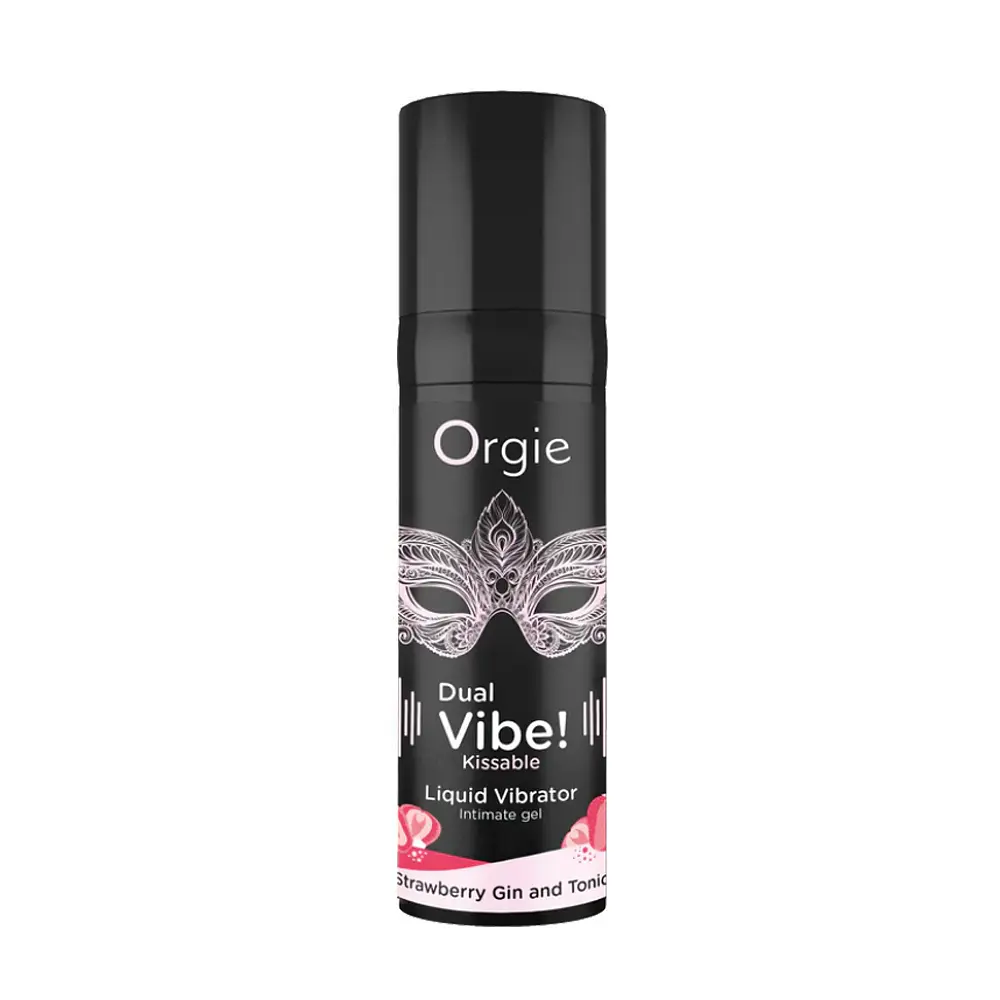 Рідкий вібратор Orgie Dual Vibe! Liquid Vibrator Strawberry Gin and Tonic 15 мл - фото 4