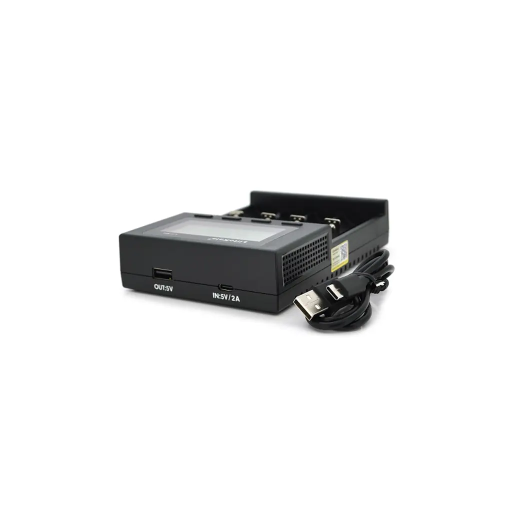 Зарядний пристрій для акумуляторів Liitokala 4 Slots, LED display, 5V Type C, 3.7V/1.2V AA/AAA 18650/26650/16340/14500/10440/18500 (Lii-M4) - фото 3
