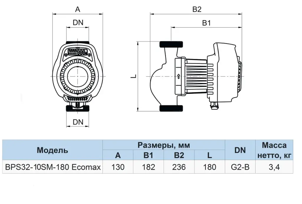 Циркуляционный насос NPO BPS 32-10SM-180 Ecomax - фото 3