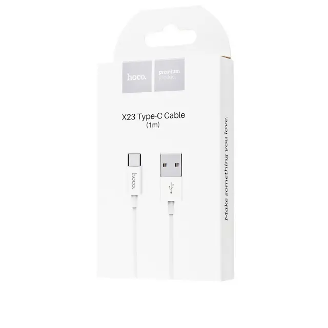Кабель Hoco X23 Pisces Cable USB to Type - C 3A 1m White - фото 2