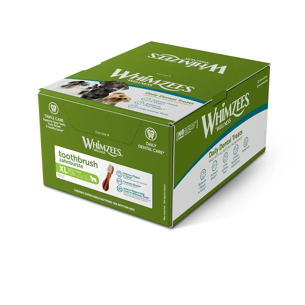 Натуральні ласощі для зубів собак WHIMZEES Dental Treats Toothbrush XL 18 шт. - фото 3