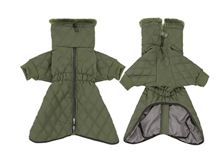 Тепла зимова куртка для собак Wan Talk Winter Warm High Collar Dog Green Clothes з високим коміром, M - фото 2