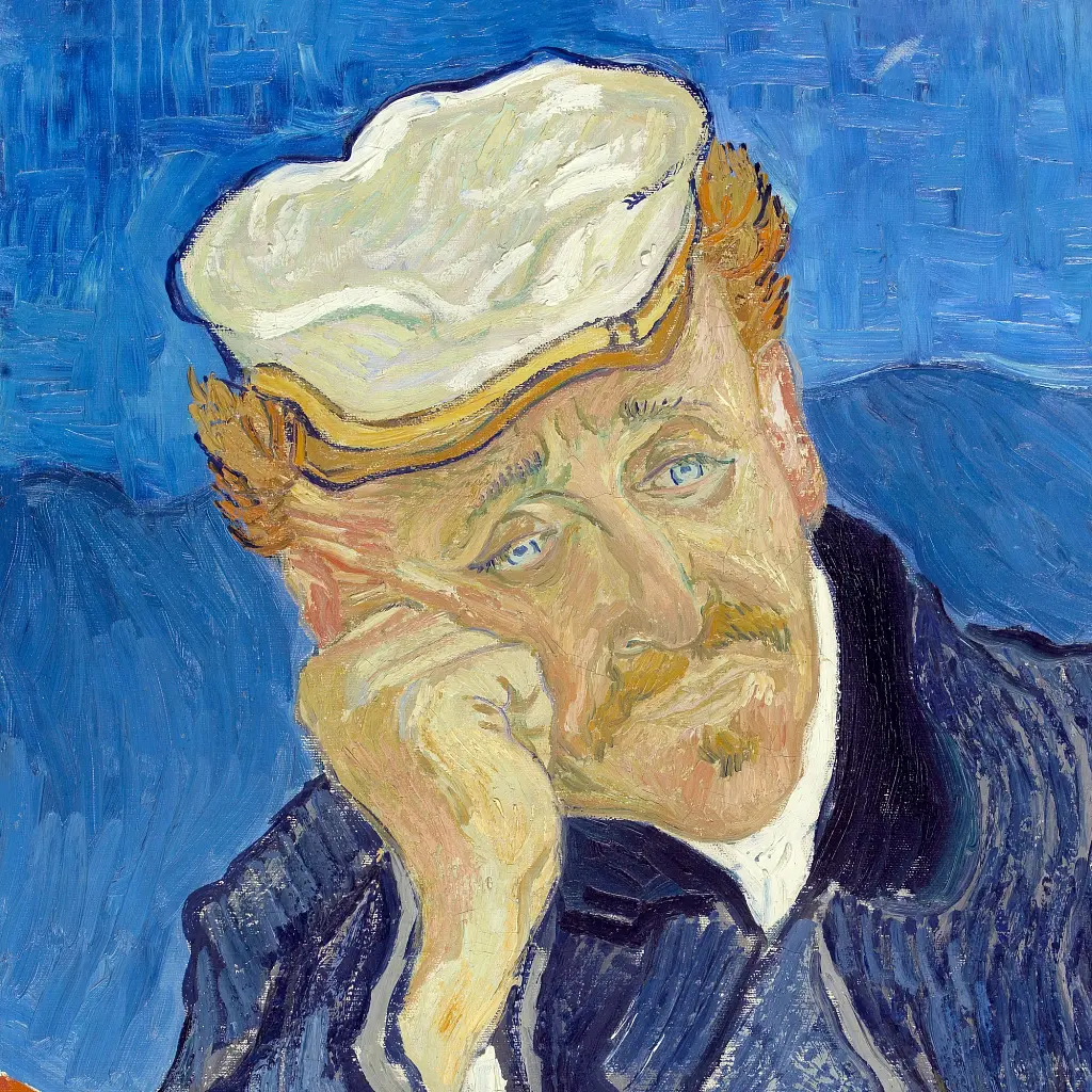 Інтер'єрна картина Портрет доктора Гаше, Вінсент ван Гог, Vincent van Gogh, Dr.Gachet, інтер'єрний декор, 75×60 см (id6661) - фото 5