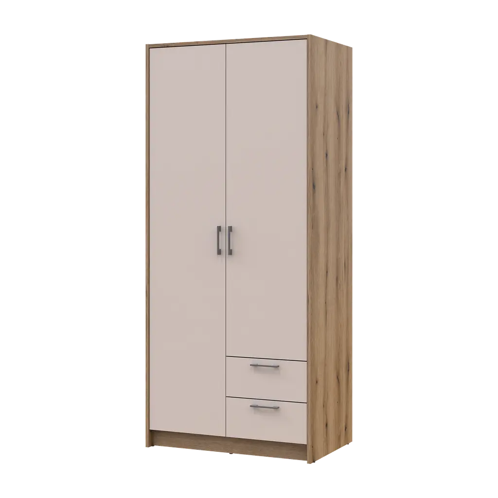 Шафа для одягу Doros Ронді Дуб Артизан/Кашемір 2ДСП 82х52х195 (80737805) - фото 2