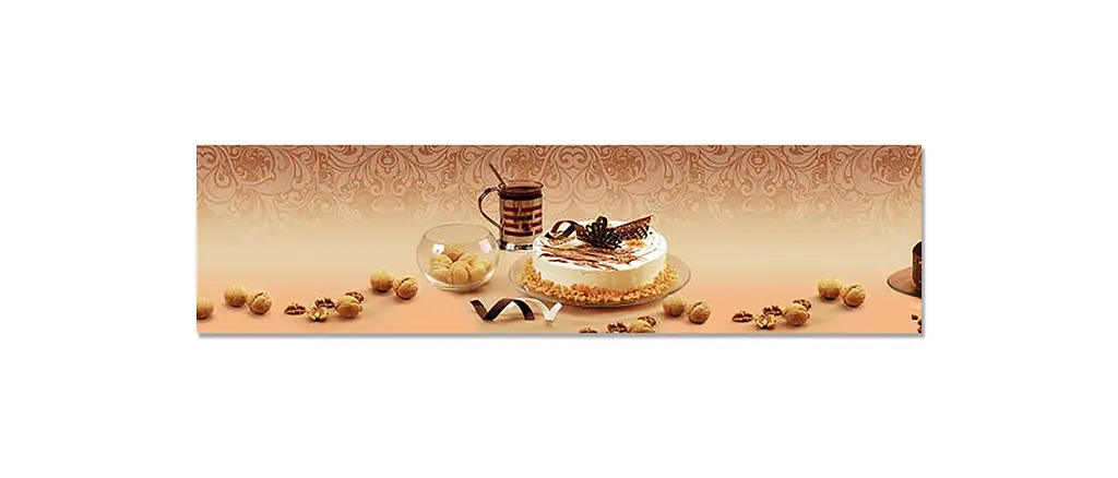 Вініловий кухонний фартух Happy Pocket Тортик наклейка для кухні ПВХ солодощі Їжа Бежевий 65х250 см Z181615 - фото 6