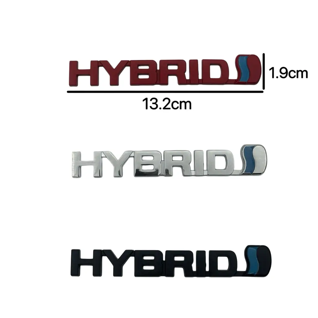 Емблема напис Hybrid Чорна 132х19мм метал (на скотчі) - фото 2