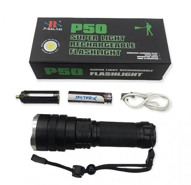 Ліхтар ручний X-balog BL-858-P50 zoom + microUSB +18650 + 4 режими - фото 3
