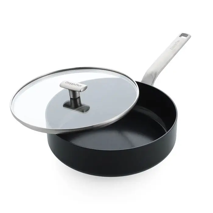 Сотейник з кришкою GreenPan Evolution 26 см 3,7 л з керамічним покриттям чорний (CC007086-001) - фото 4
