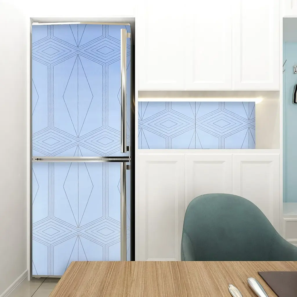 Самоклеюча плівка Sticker Wall SW-00001218 Блакитна із золотом 0,45х10м - фото 5