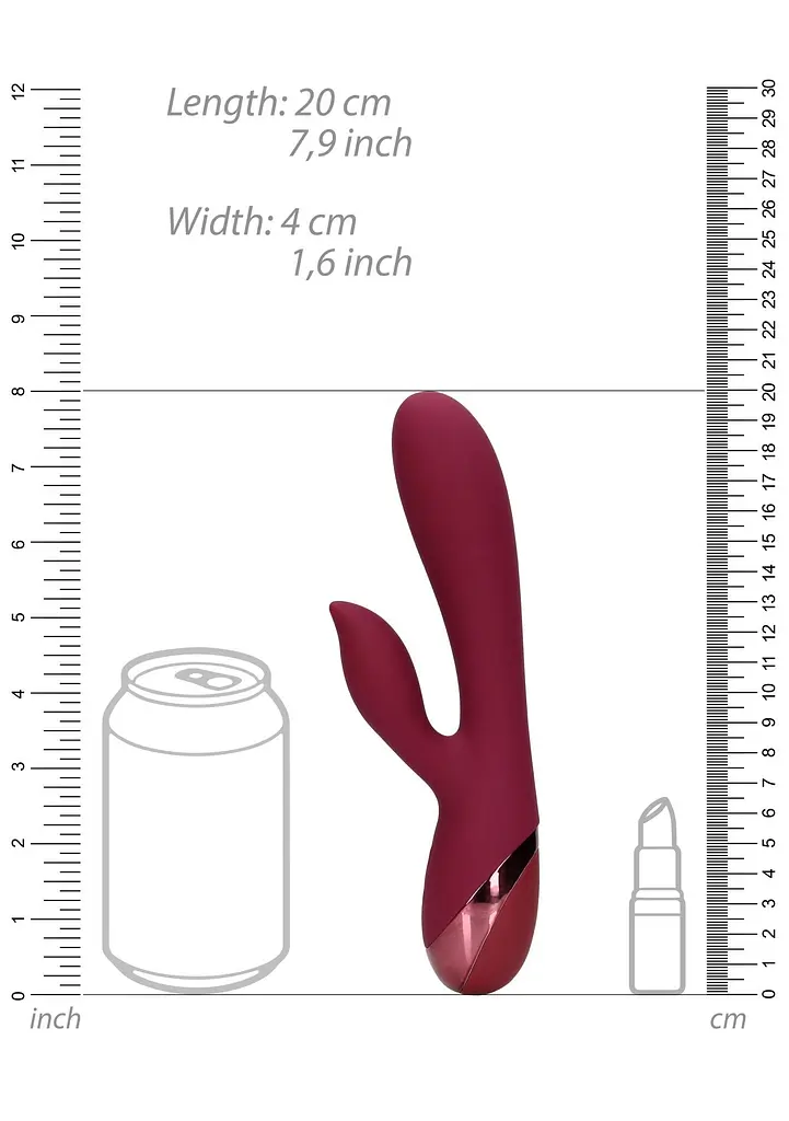 Вибратор-кролик Loveline Smooth Silicone Rabbit 20 см (вишневый) - фото 6
