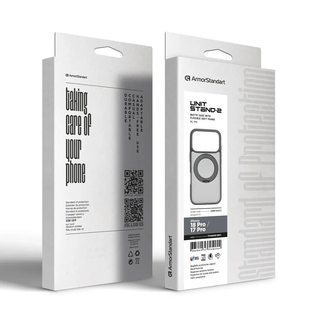 Чохол ArmorStandart Unit Stand2 для Apple iPhone 18 Pro / 17 Pro Titanium Grey - фото 6