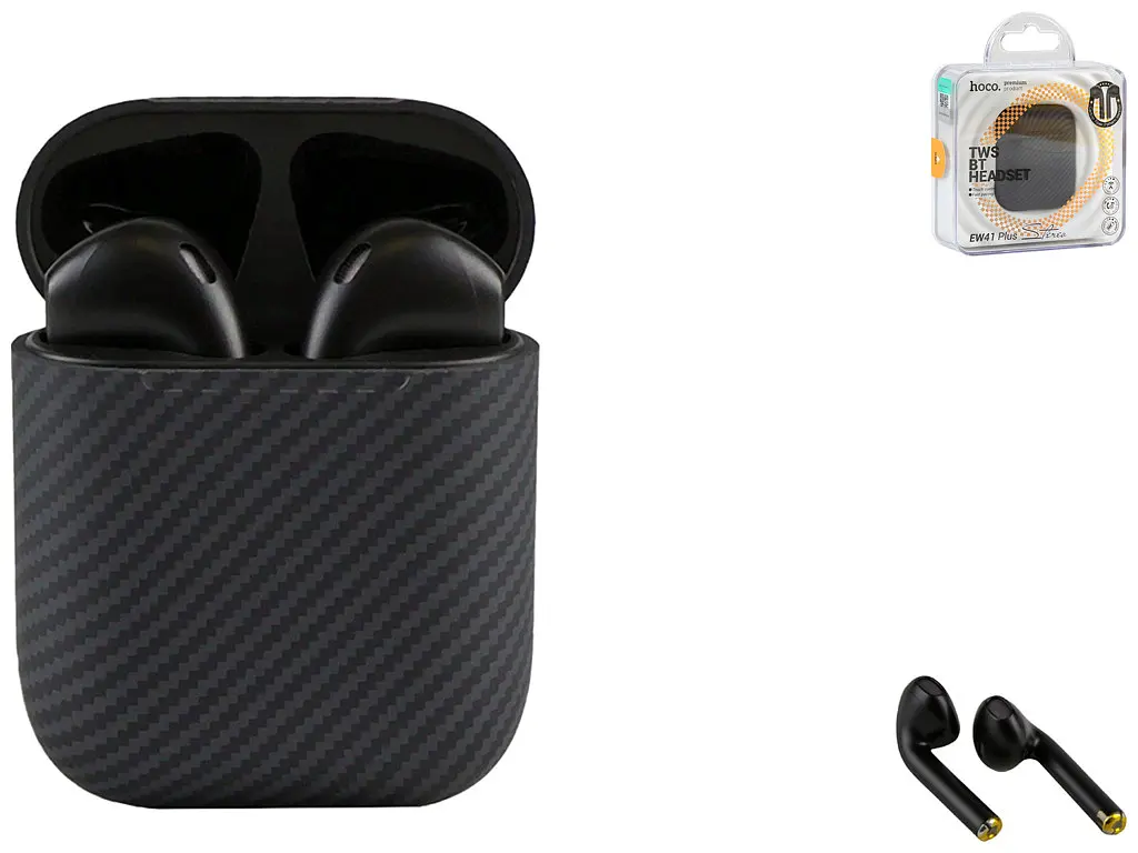 Навушники бездротові Hoco EW41 plus true wireless карбонові чорні (6931474779922) - фото 3