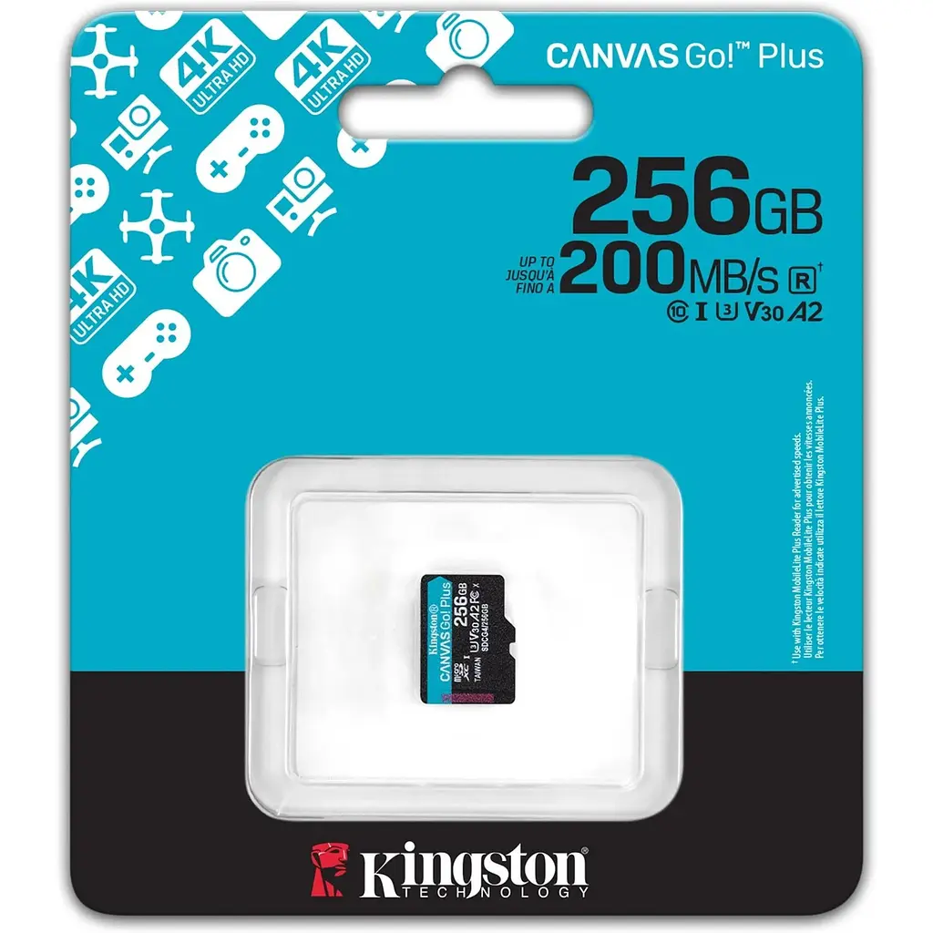 Карта пам'яті Kingston MicroSDXC 256GB Canvas Go! Plus class 10 UHS-I U3 V30 A2 (SDCG4/256GBSP) - фото 3