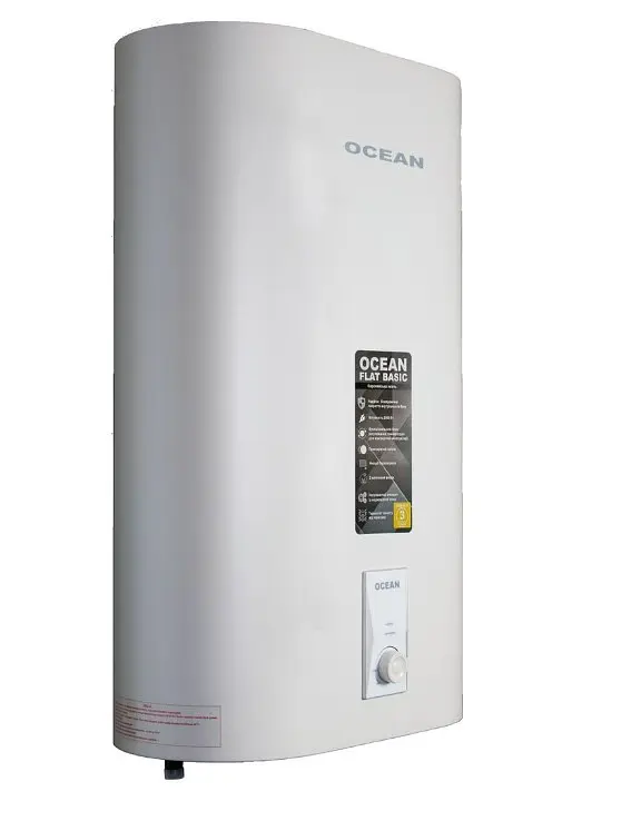 Водонагрівач Ocean FLAT BASIC 80 Л, 2 кВт, мокрий, прямокутний, вертикальний, білий (RZB80M ET+WT) - фото 2