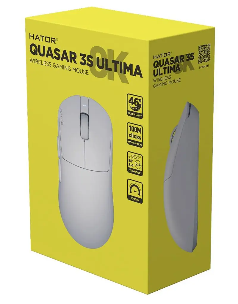 Миша HATOR Quasar 3S Ultima 8K Wireless White (HTM661) - фото 6