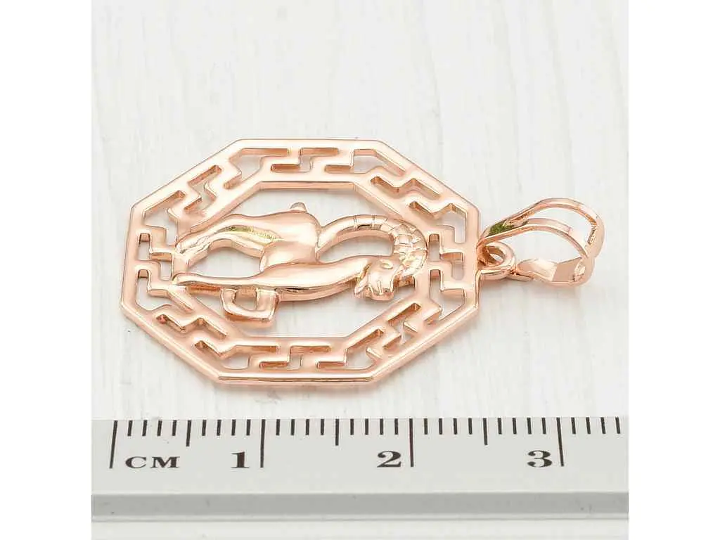 Пiдвiска XUPING 35х25мм Знак зодіаку Козеріг 55469 позолота РО - фото 2