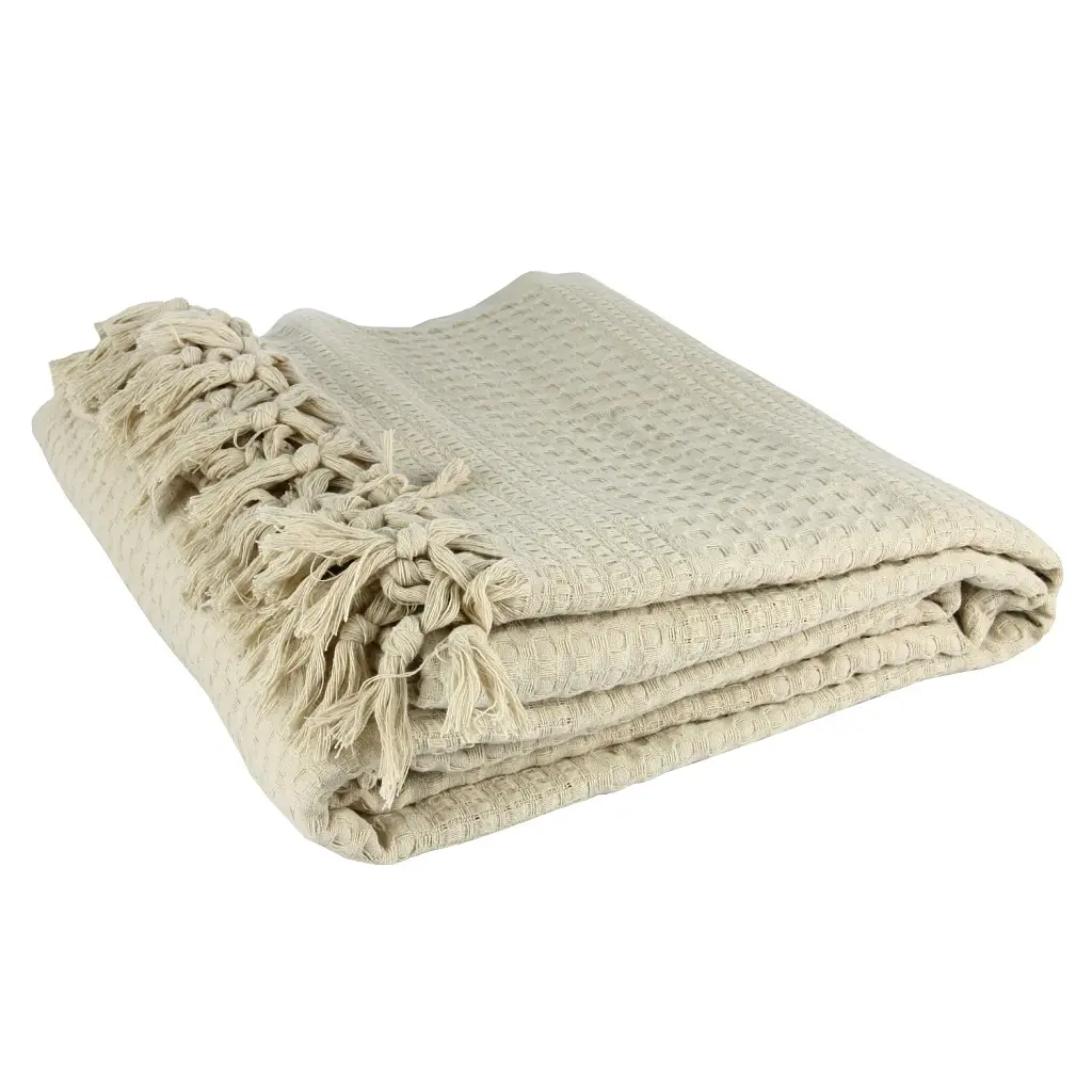 Покривало-плед IzziHome Checkers піке 220х240 см бежевий (2200000543837) - фото 2