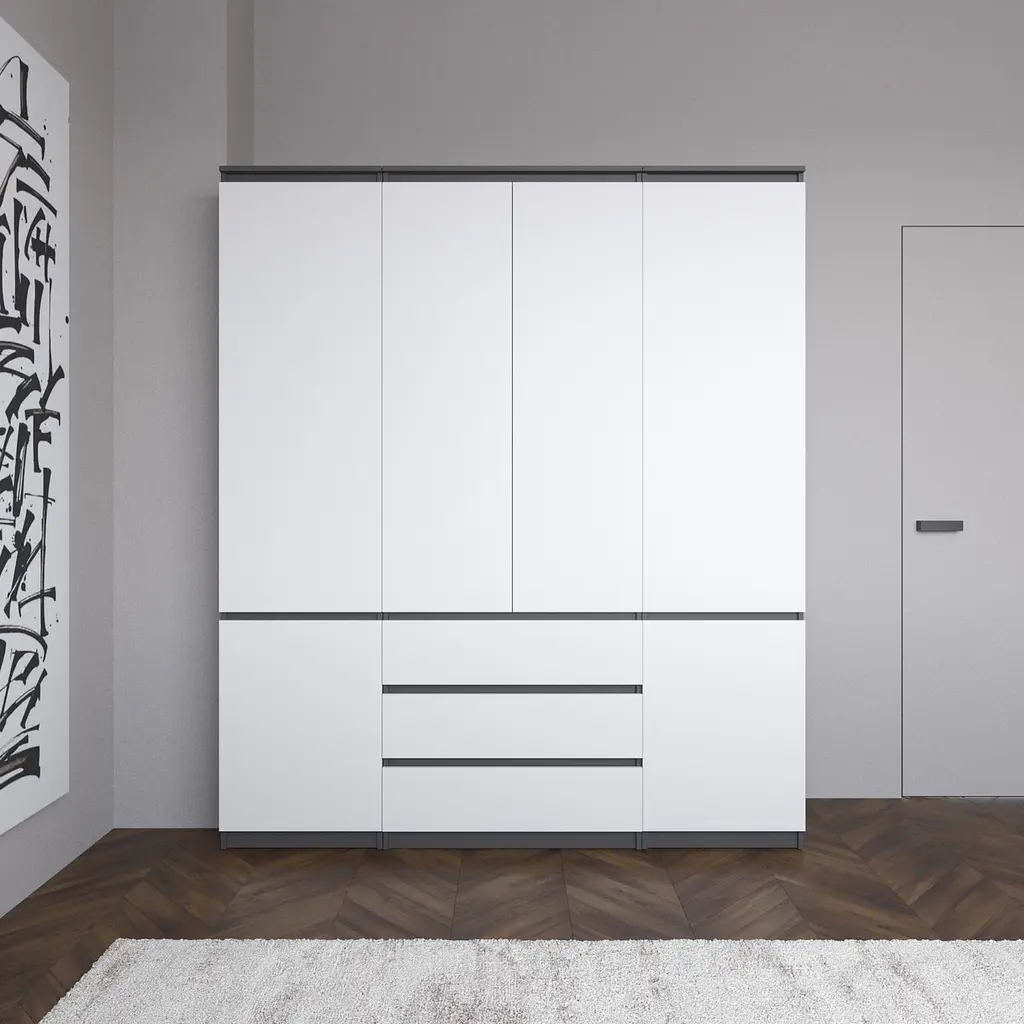 Шафа для одягу Vays зі штангою та полицями, 3 шухляди, комплект R9+R22-2 - фото 10