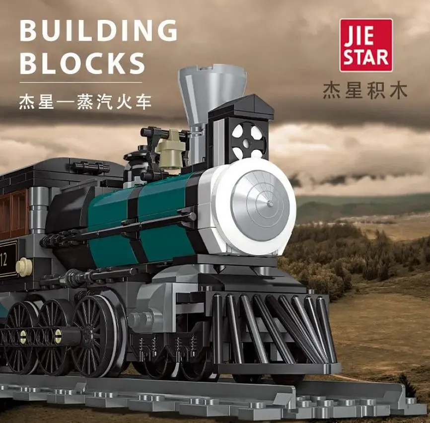 Конструктор паровоз із вагонами Jie Star 59001 Steam Train потяг залізниця локомотив ,560 детале - фото 7
