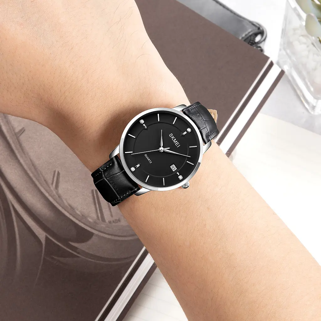Наручные часы мужские 1801LSIBK Silver-Black Leather Skmei acs0030587 - фото 3