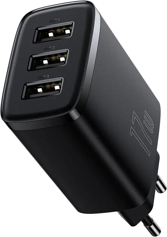 Зарядний пристрій Baseus Compact Charger 3U 17W EU black (CCXJ020101)