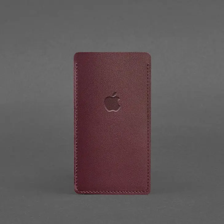 Кожаный чехол для iPhone 13 Бордовый - фото 4