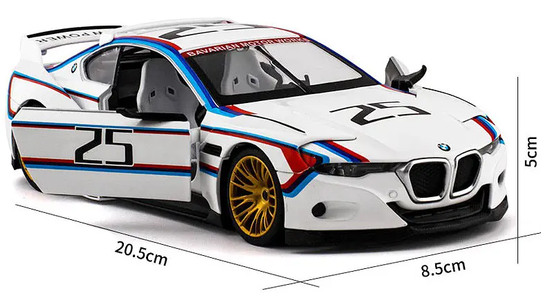 Колекційна металева модель автомобіля Автопром BMW 3.0 CSL Hommage R з інерцією, світлом та звуком 1:24 - фото 9