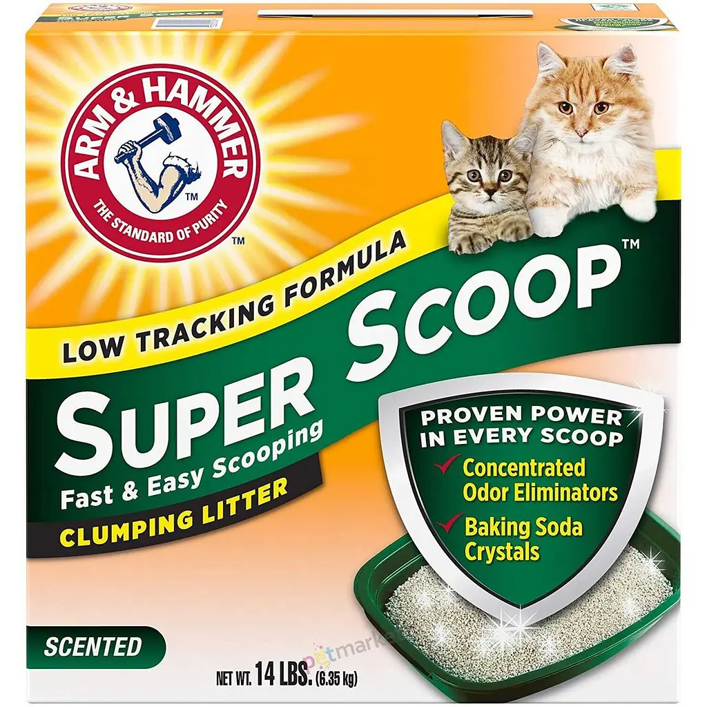Бентонитовый наполнитель Arm & Hammer SUPER SCOOP 6.35 кг комкующийся для кошачьего туалета ароматизированный - фото 1