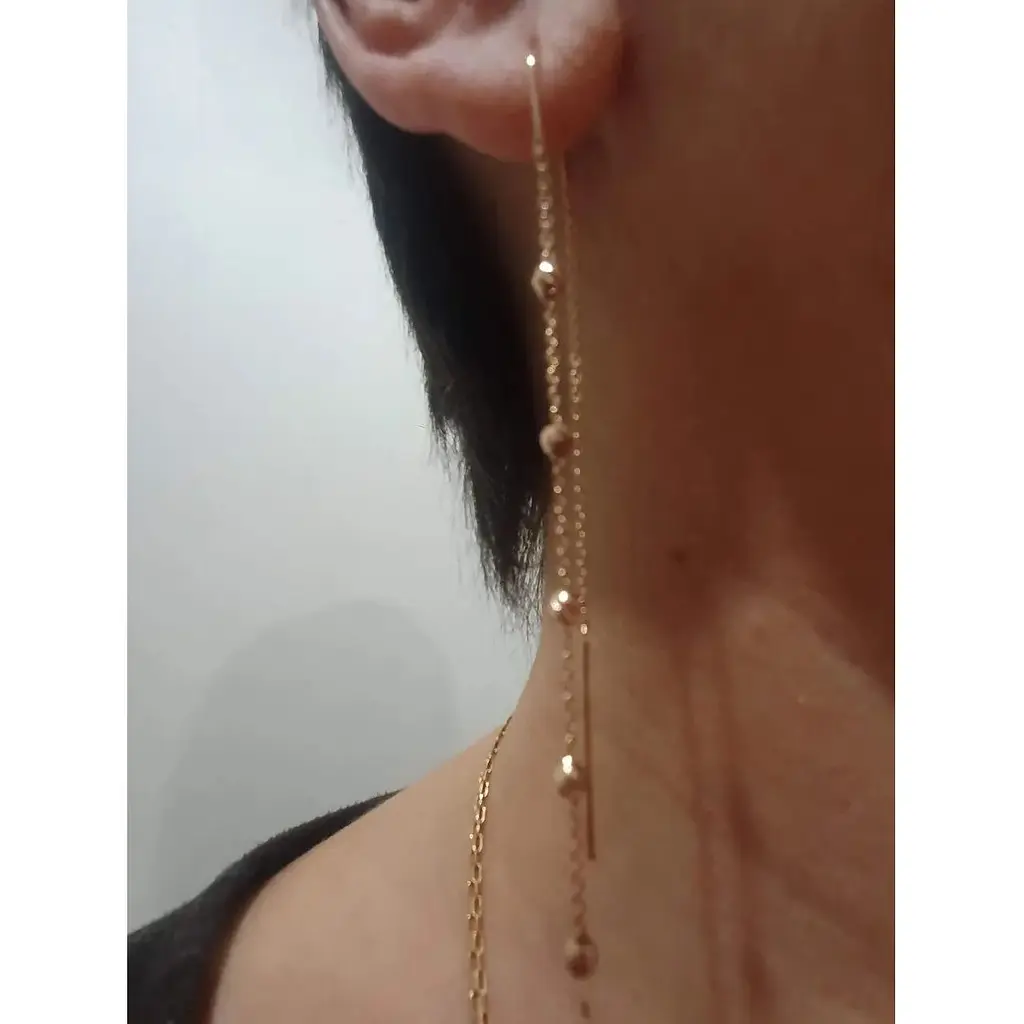 Золоті сережки-протяжки Tango. 580119 - фото 2