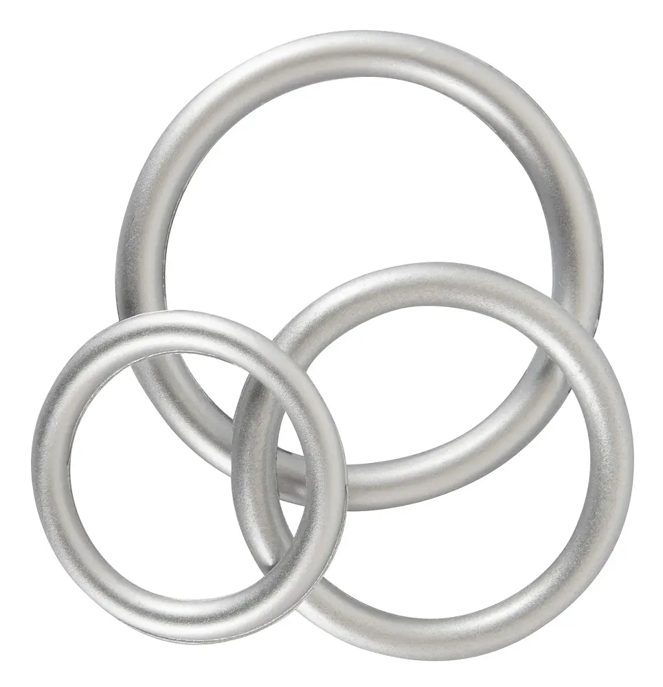 Набір ерекційних кілець You2Toys Metallic Cock Ring Set 3 шт. сріблястий - фото 8