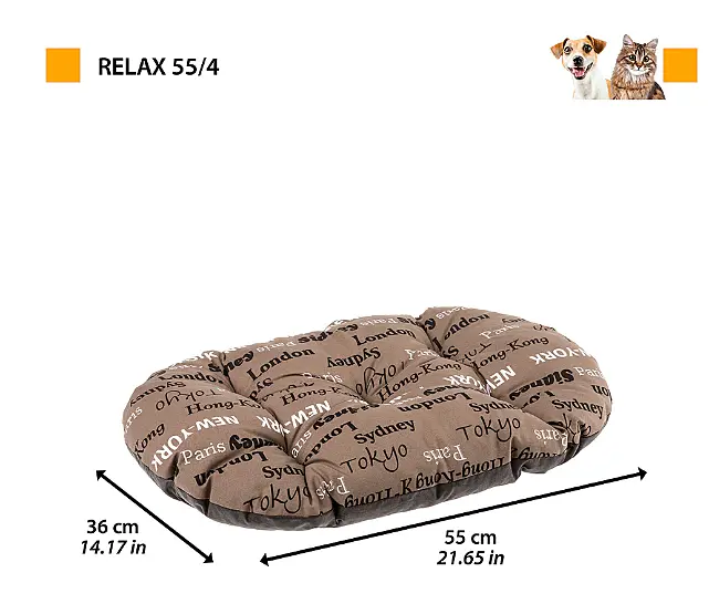 Подушка для собак і котів Ferplast Relax Cities 55 коричнева 55×36 см 82055076 - фото 2