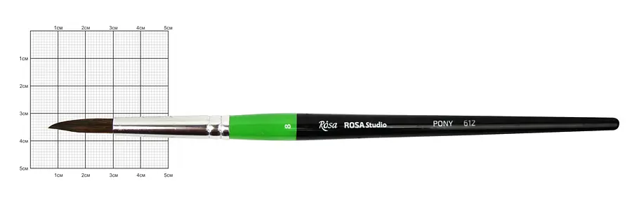 Пензель поні кругла 612 № 8 коротка ручка ROSA Studio (4823086700239)