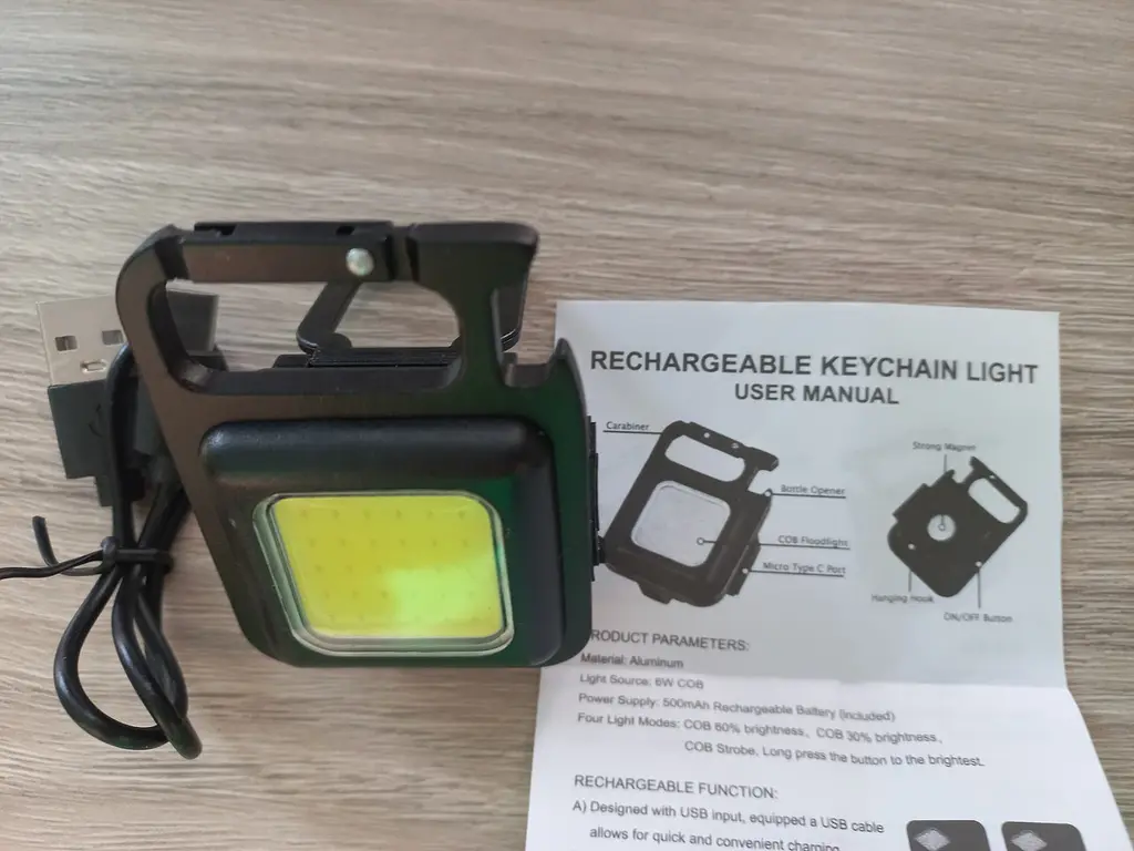 Ліхтарик карабін Rechargeable Keychain Light акумуляторний юсб-с - фото 7