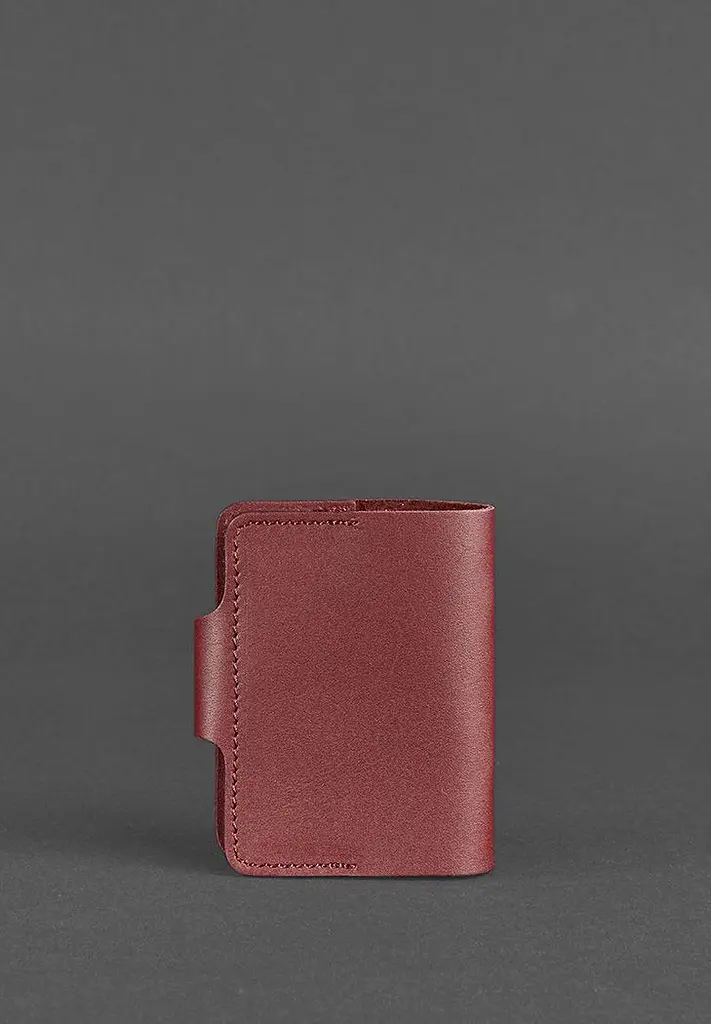Жіночий шкіряний кард-кейс 7.1 (Книжечка) бордовий - фото 5