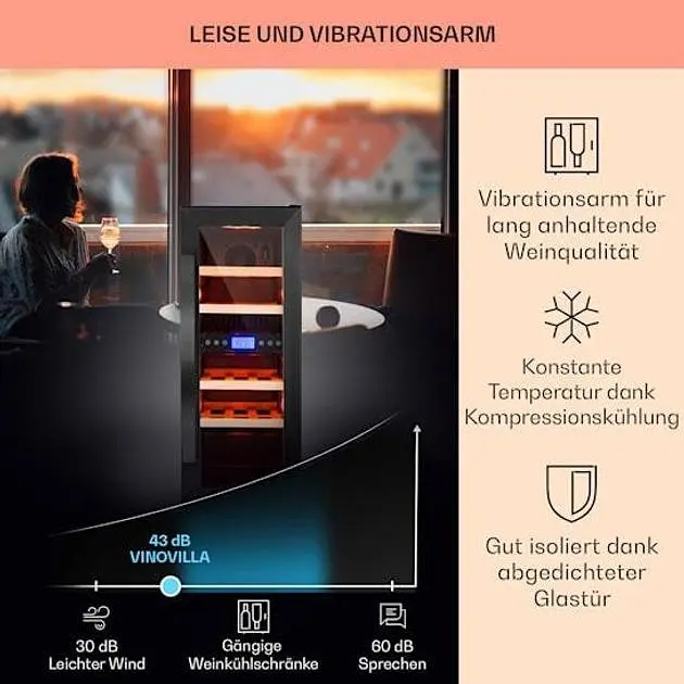 Винный холодильник встроенный Klarstein Vinovilla 17 (10034154) - фото 4