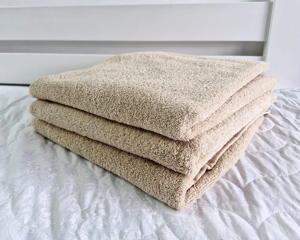 Набір турецьких махрових однотонних рушників Zeron 3 штуки 70х140 Beige щільність 450 г/м2 - фото 2