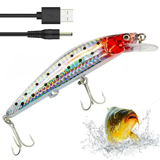 Приманка для лову хижих риб з підсвіткою та USB-зарядкою, Електронна Twitching Lure - фото 2