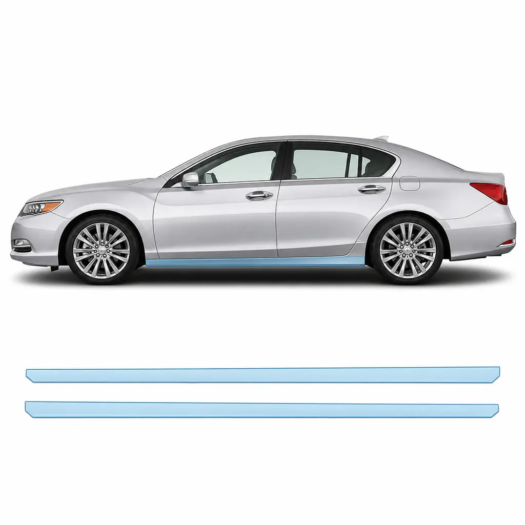 Антигравійна захисна бронеплівка за лекалами для Acura RLX I 2014-2017 - нижня зона кузова пороги