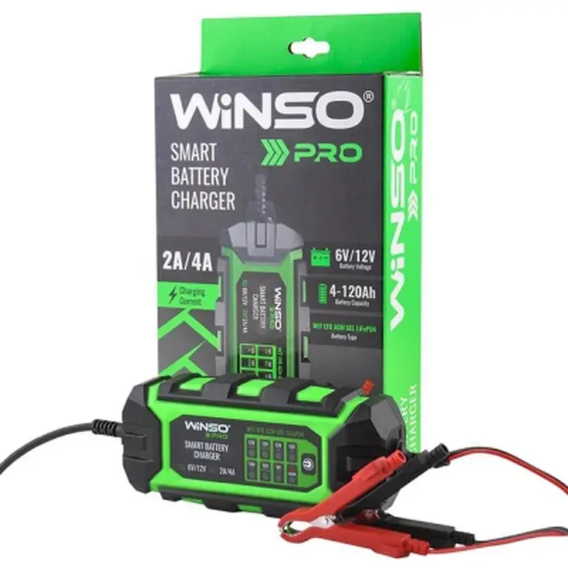 Зарядний пристрій для автомобільного акумулятора WINSO PRO 8LEDs 4A, 6V/12V, 4-120Ah (139310) - фото 4