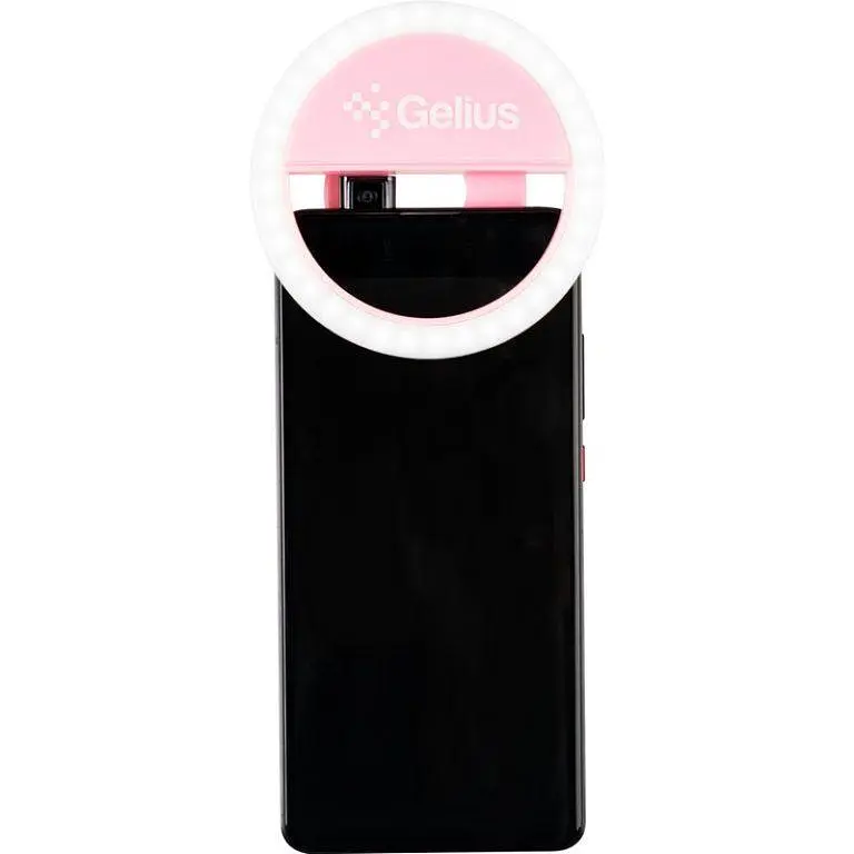 Кольцевая лампа для селфи Gelius Pro GP-SR001 розовая - фото 3