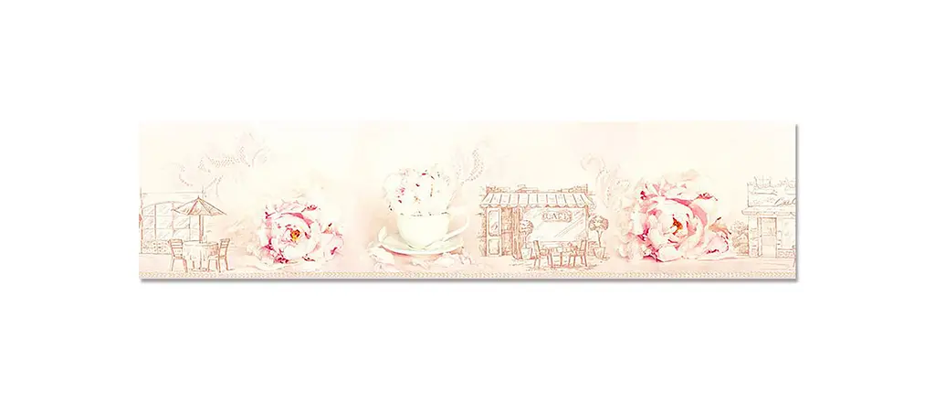 Кухонний фартух Рожевий Париж для кухні наклейка олівець квіти малюнок Колаж 60х200 см Happy Pocket Z180492 - фото 7