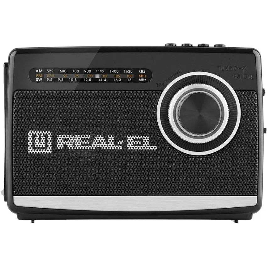 Радиоприемник портативный REAL-EL X510 Black с фонариком - фото 3