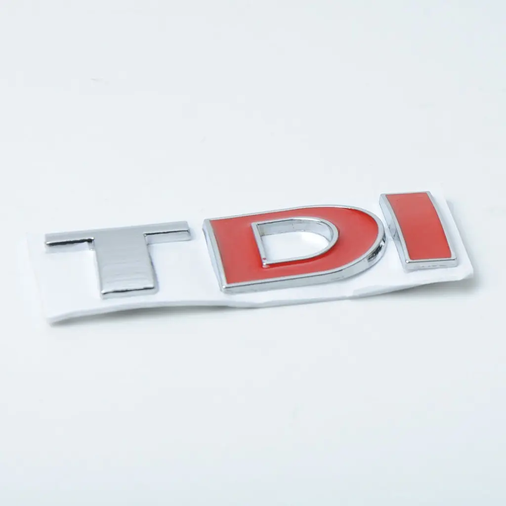 Емблема напис TDI червоний метал скотч 3М 82 x 26 мм Польща - фото 2