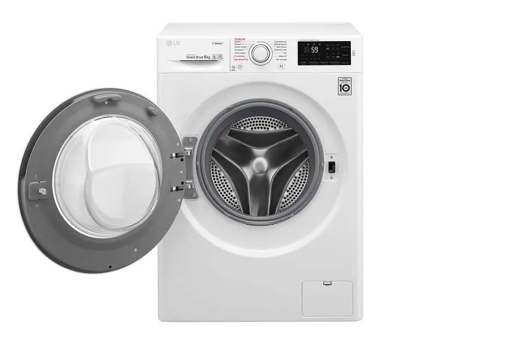 Стиральная машина LG с фронтальной загрузкой F0J6NS0W, 6кг, 1000, A+++, Пар, глубина 45см, Дисплей, Инвертор, Белый (F0J6NS0W) - фото 2
