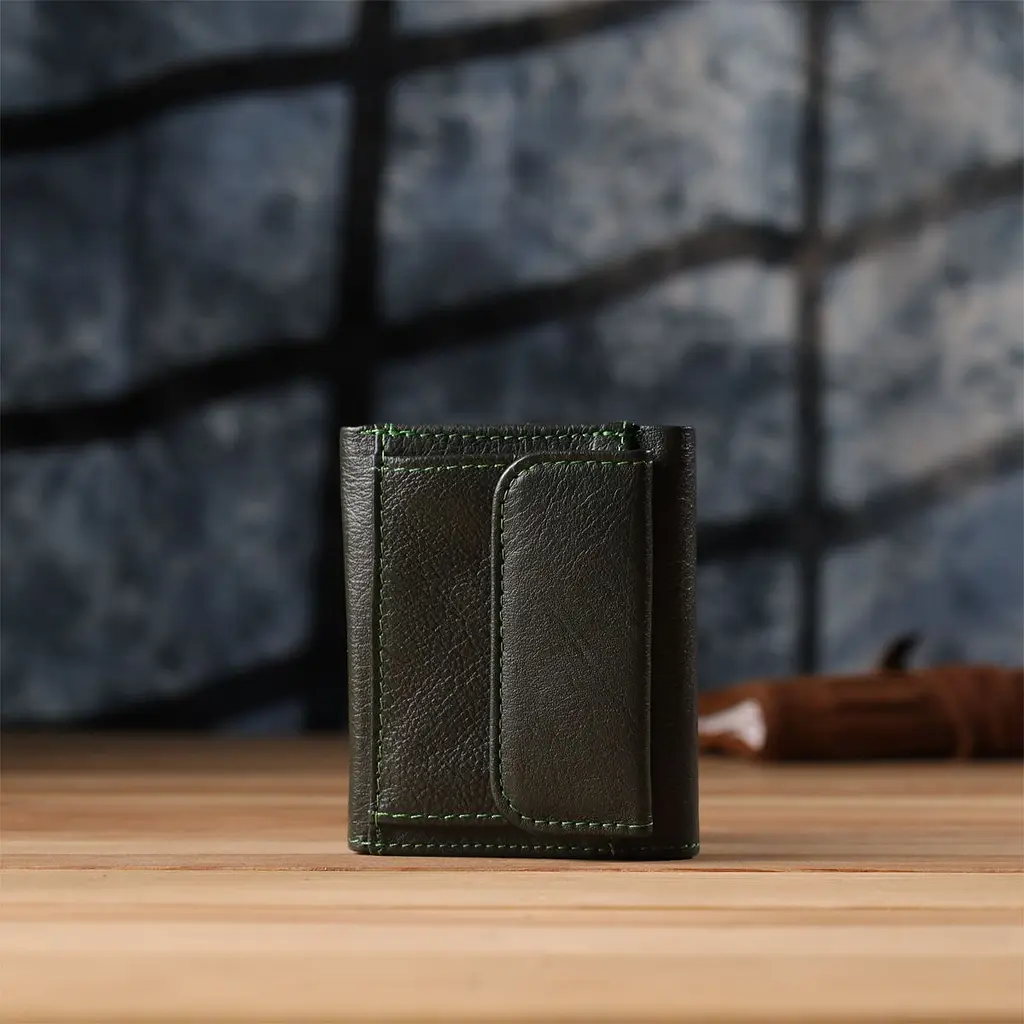 Жіночий мініатюрний гаманець із натуральної шкіри ST Leather 23083 зелений - фото 10