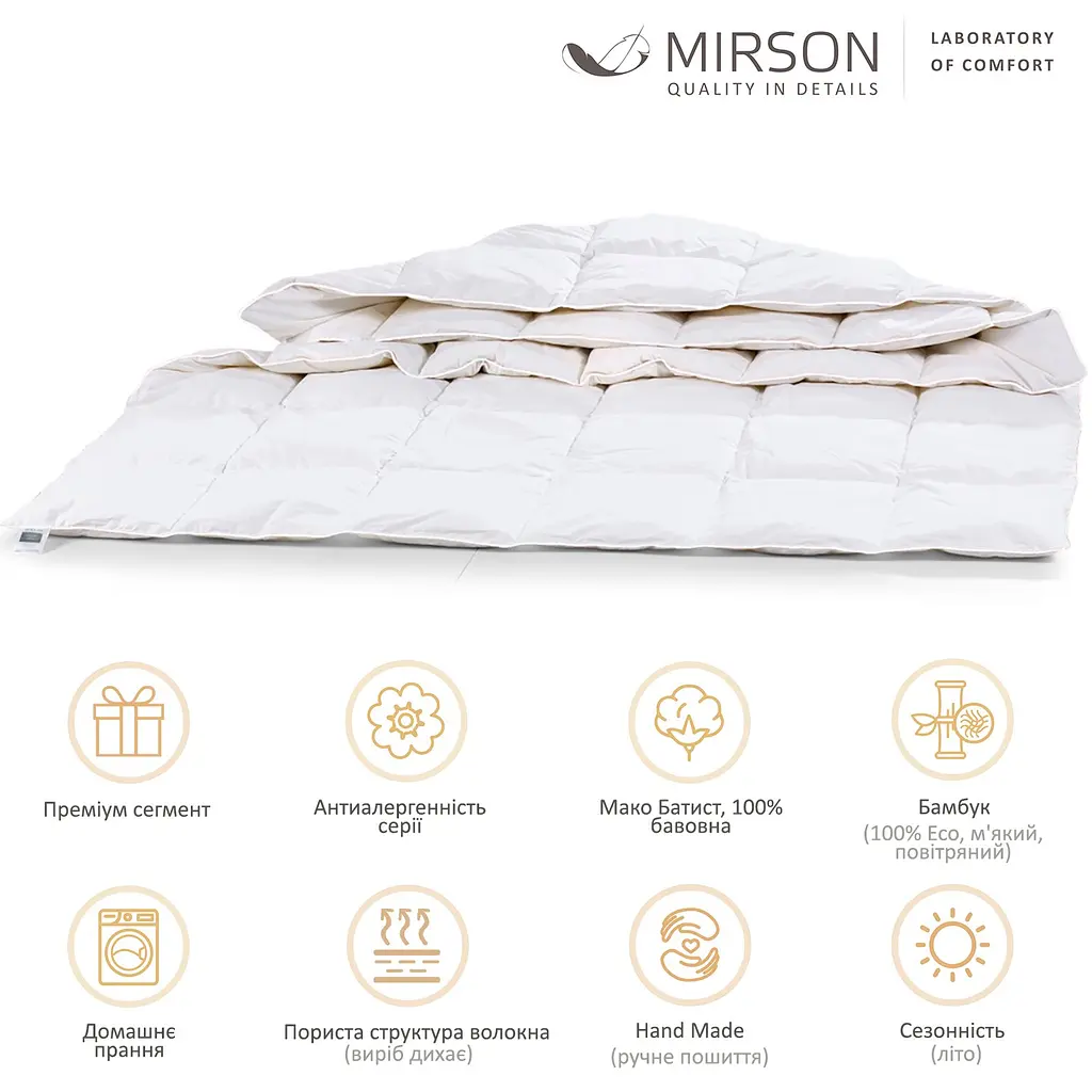 Ковдра бамбукова MirSon Luxury Exclusive №1375, літня, 155x215 см, біла - фото 6