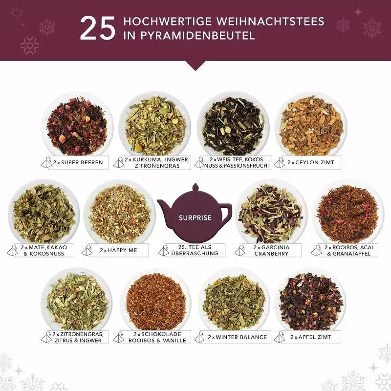 Адвент-календарь English Tea Shop White Ornaments, 50 г (25 шт. х 2 г) (914377) - фото 5